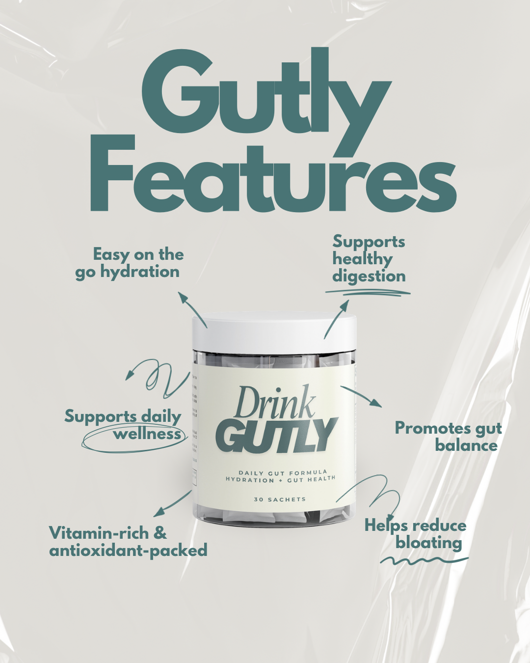 Drink Gutly Daily Gut Formula 30 Servings